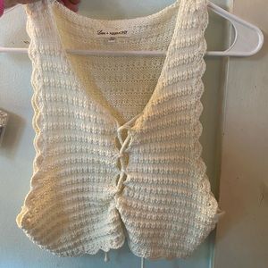 Knitted/ Crotchet Lace Up Tank